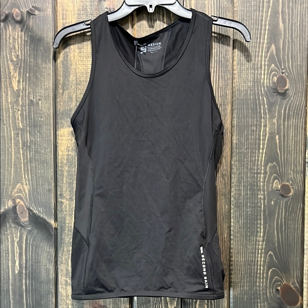 NWT Second Skin Black Tank M Black Quatroflx High‎ Gauge Compression Performance